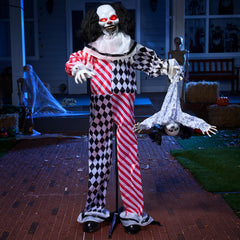 JOYIN front view of 64-inch clown animatronic showing full height and menace