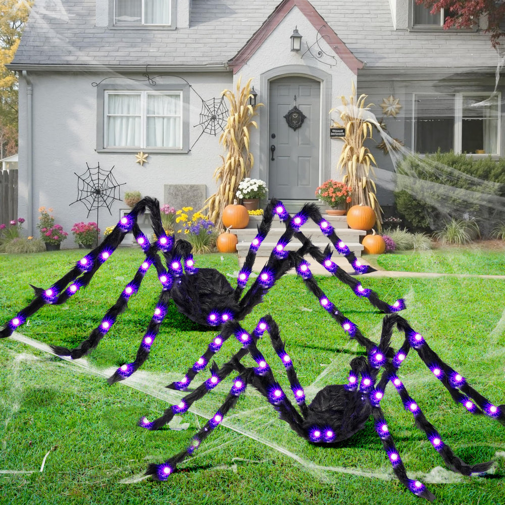 JOYIN spider nestled in bushes for layered outdoor Halloween scene