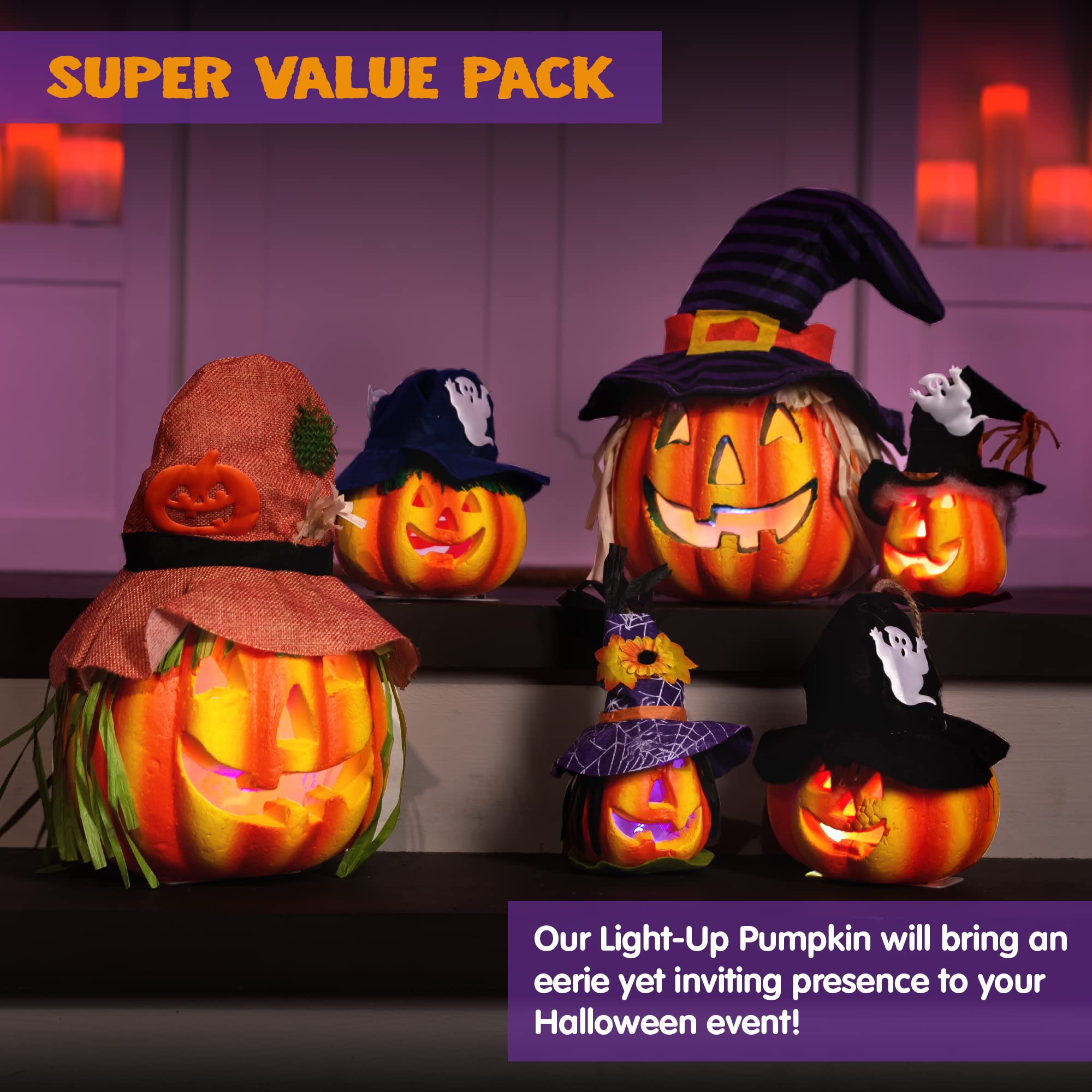 JOYIN small 6.3-inch pumpkins grouped to show versatile placement benefit