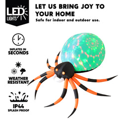 JOYIN rotating LED lights on spider highlighting colorful motion
