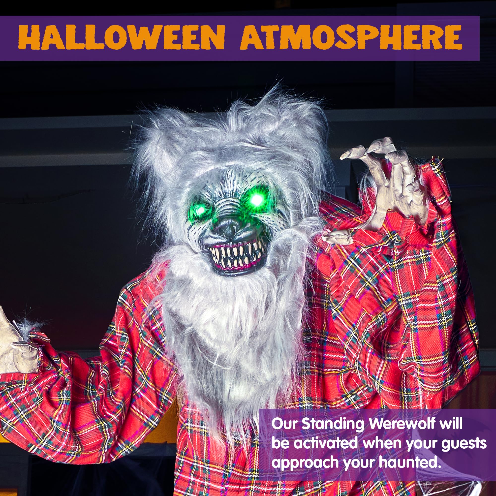 JOYIN werewolf arms mid-motion demonstrating animated movement for jump scares