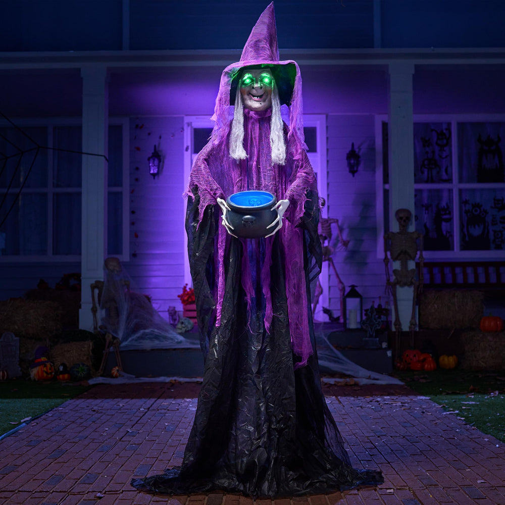 JOYIN witch cauldron glow closeup highlighting lighted effect for eerie ambiance