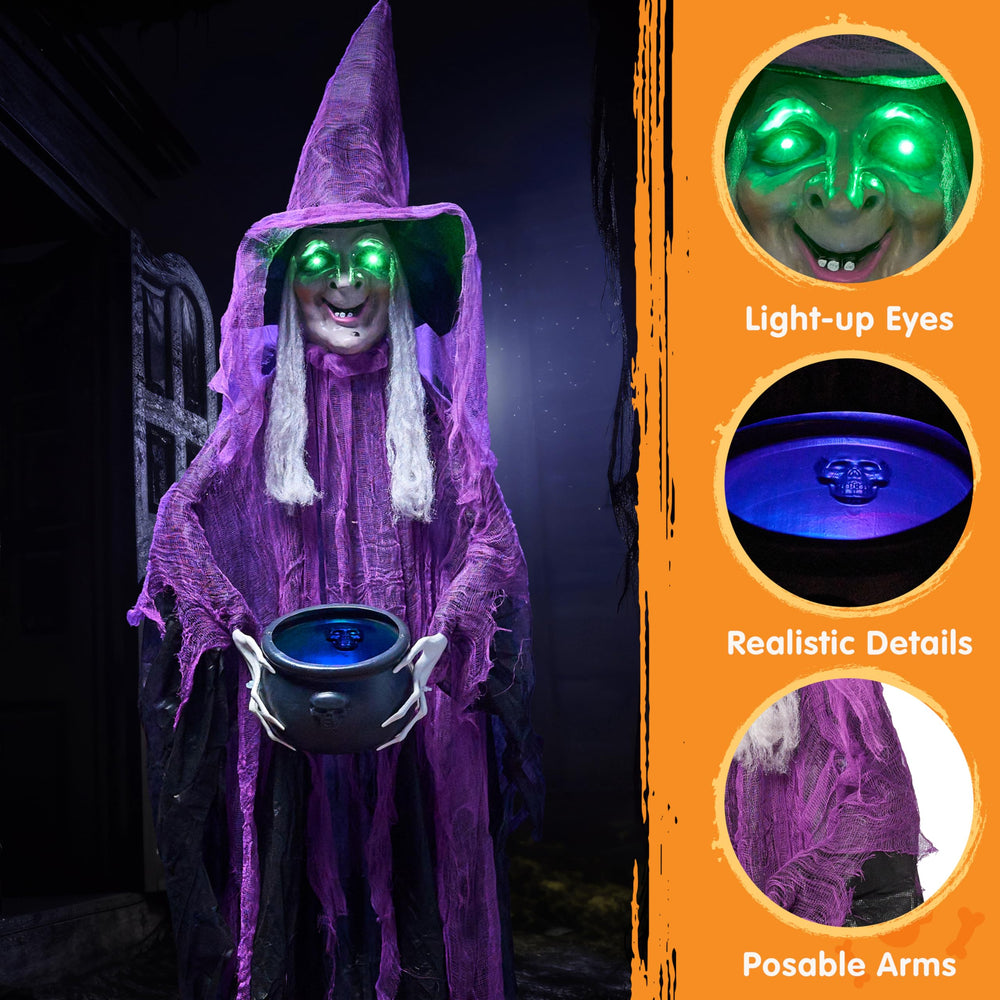 JOYIN witch in yard night display illustrating sound-activated lighting effect