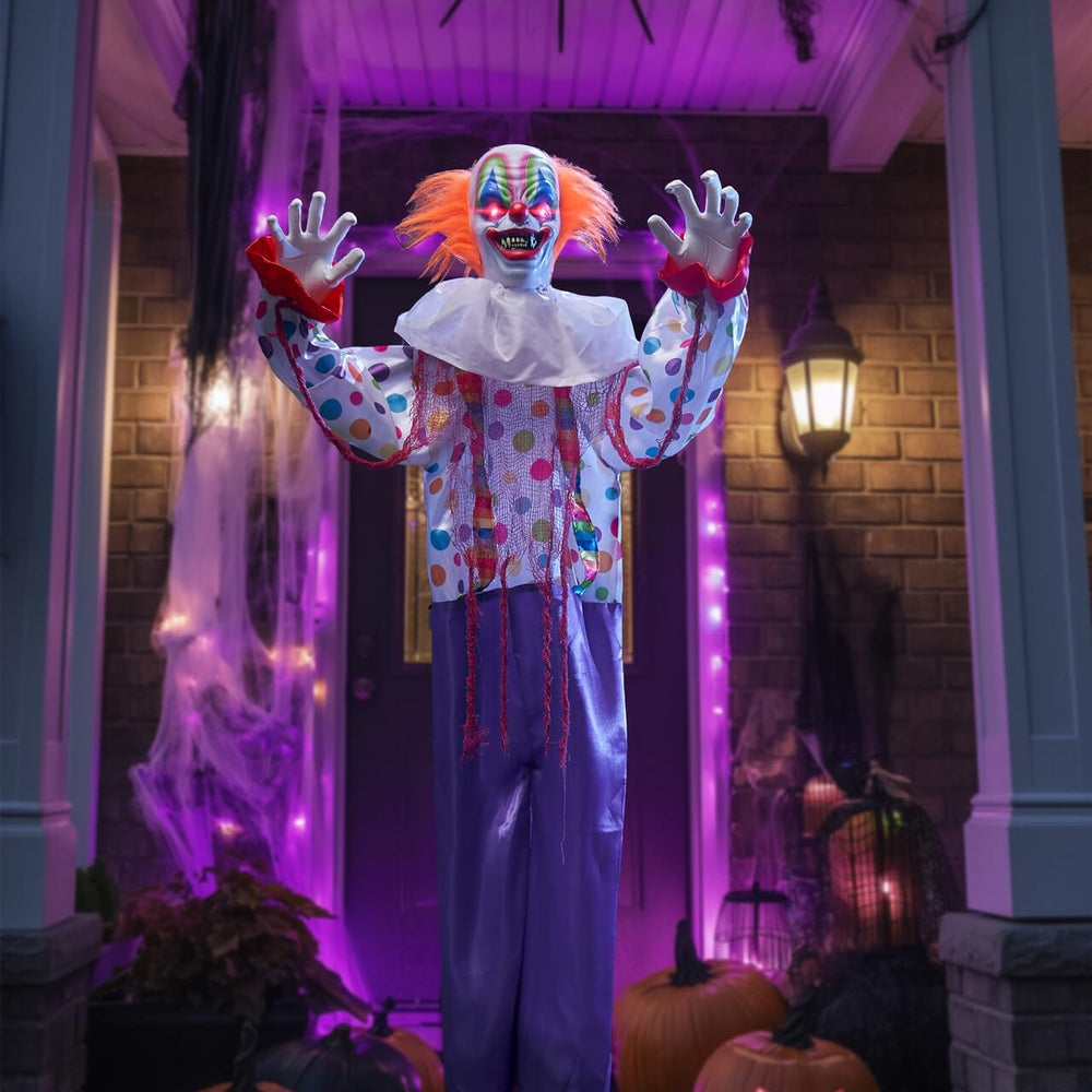 JOYIN nighttime yard display with lit eyes producing dramatic ambience