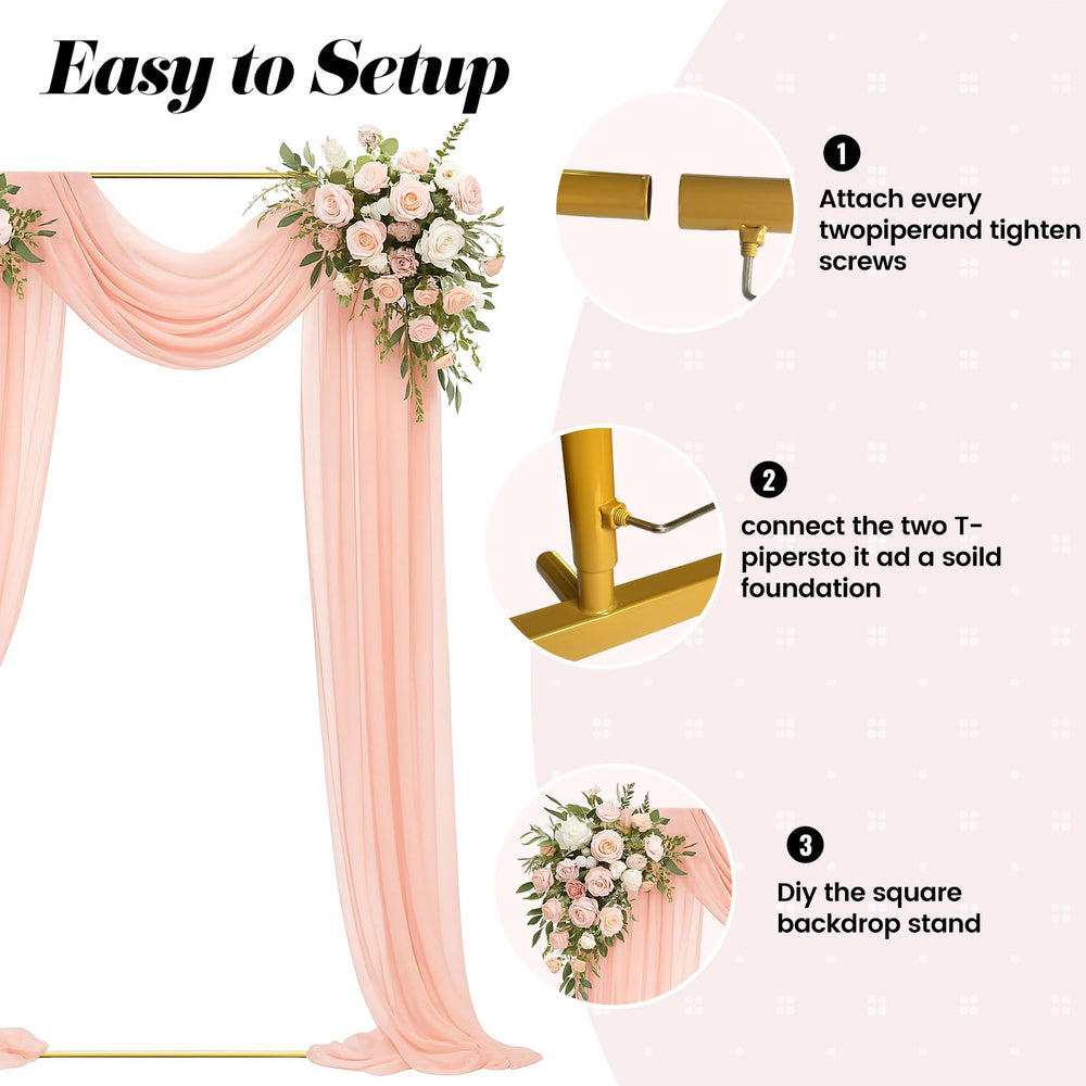 JOYOUSQ square arch decorated with silk flowers demonstrating romantic styling options