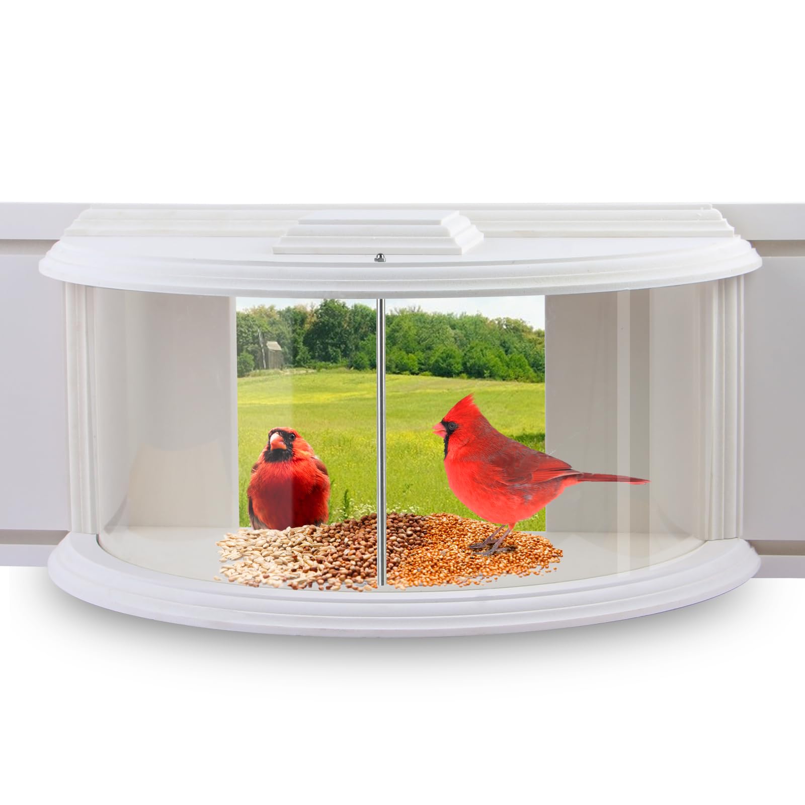 JOYSEUS front view showing clear 180-degree panel for unobstructed birdwatching benefits