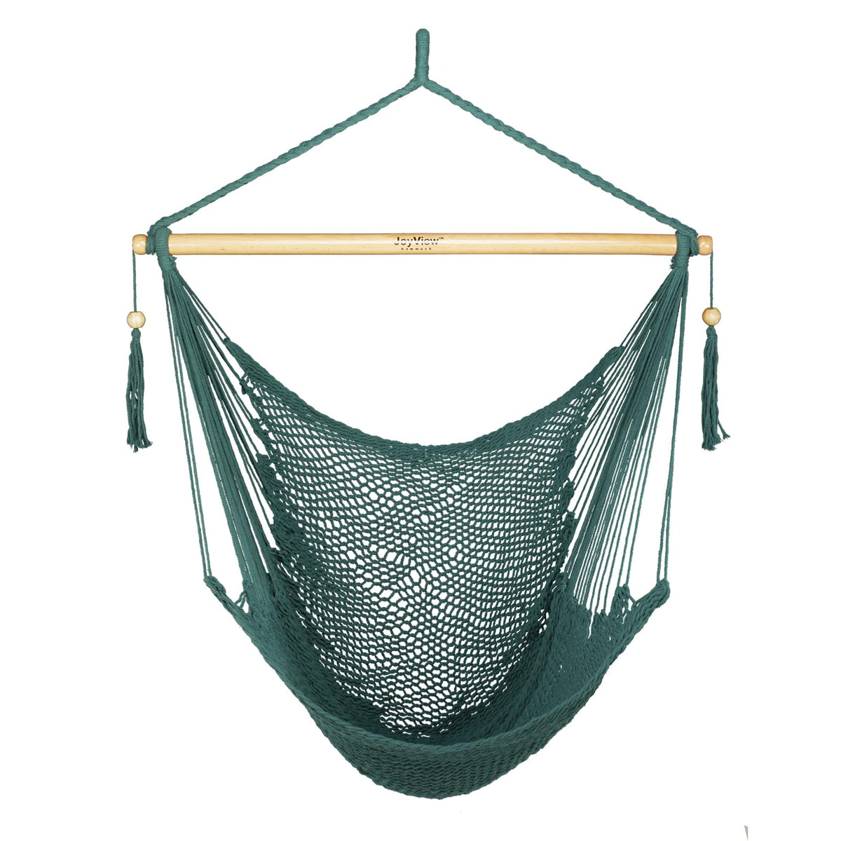 JoyView front view showing green hammock chair and roomy seat for comfort