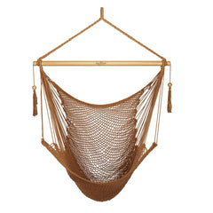 JoyView front view brown hammock chair showing full seating and spreader