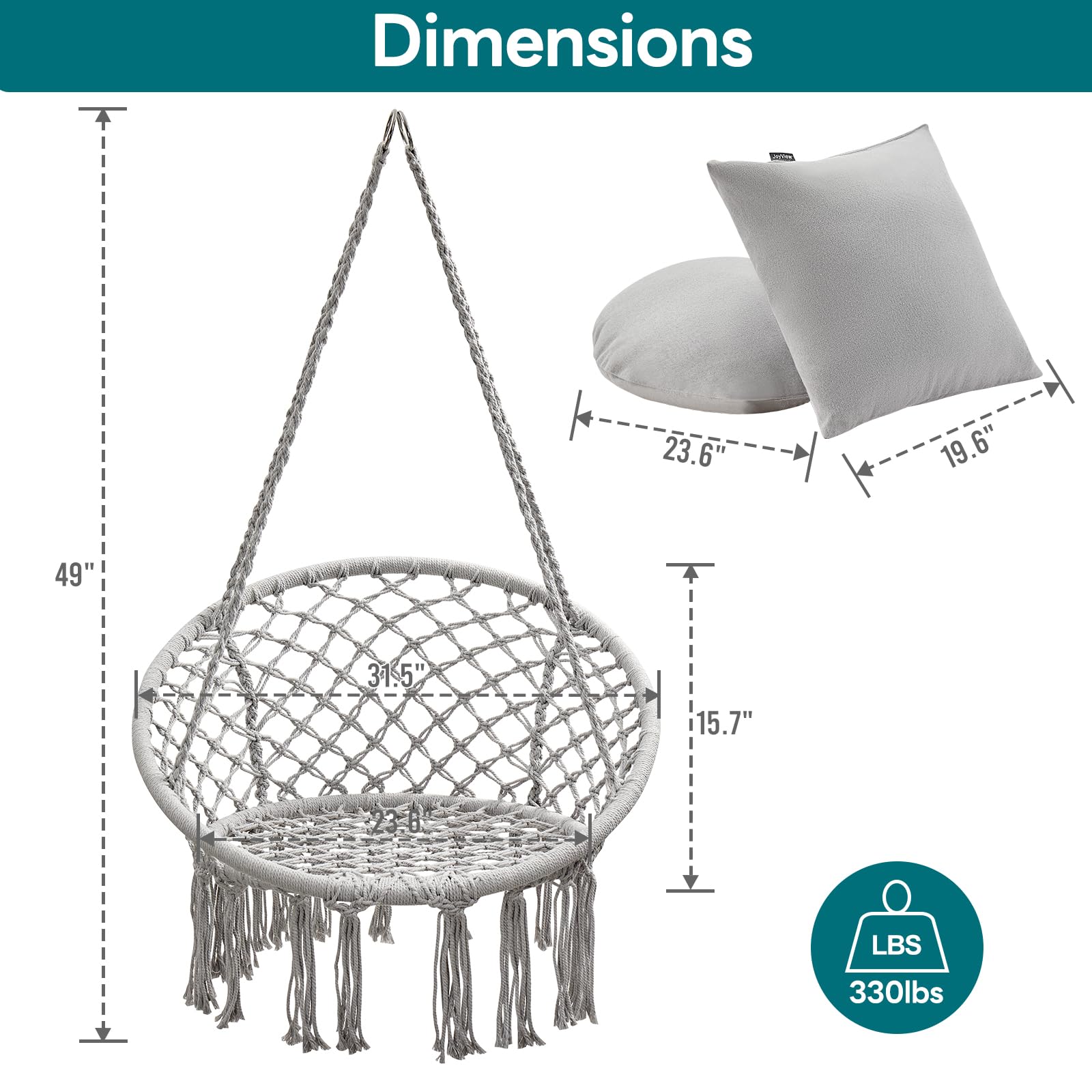JoyView hammock chair hung in bedroom creating a relaxed reading nook vibe