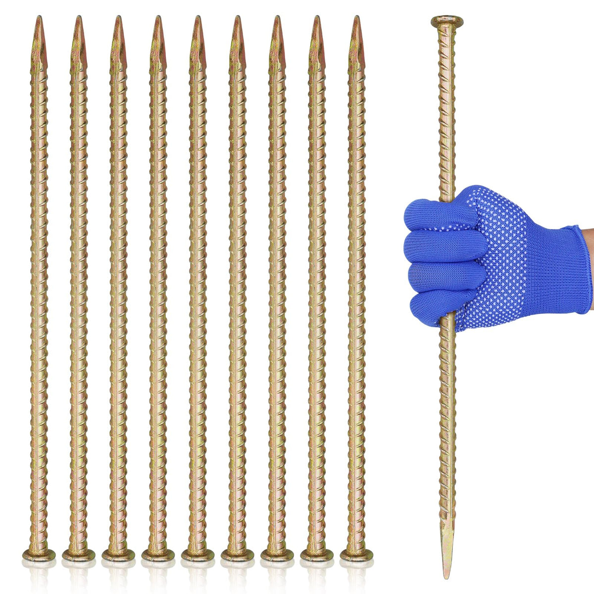 JPOIP front pack of 20 stakes showing quantity and rugged benefit