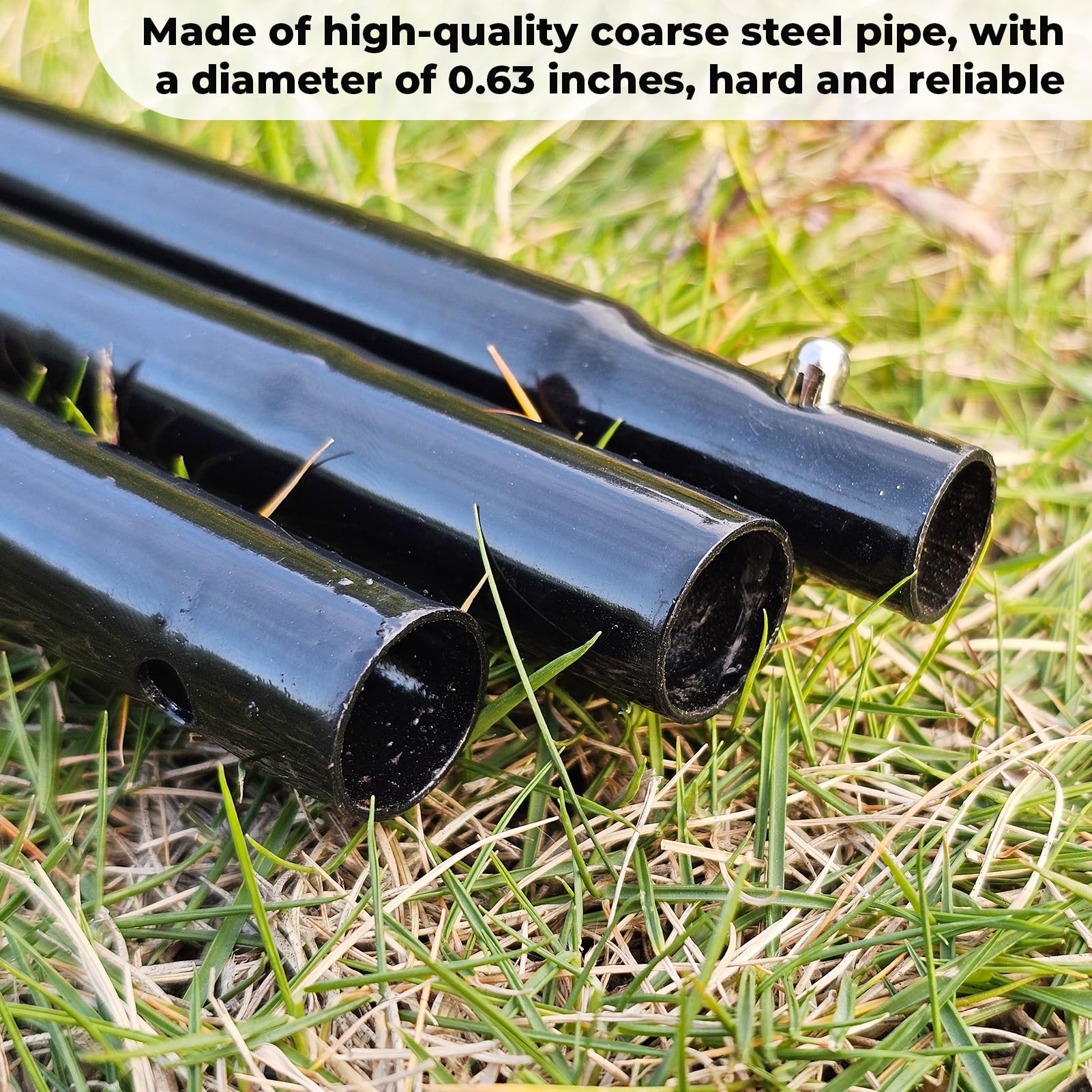 JPOIP disassembled three-piece stake parts for compact transport and quick tool-free assembly