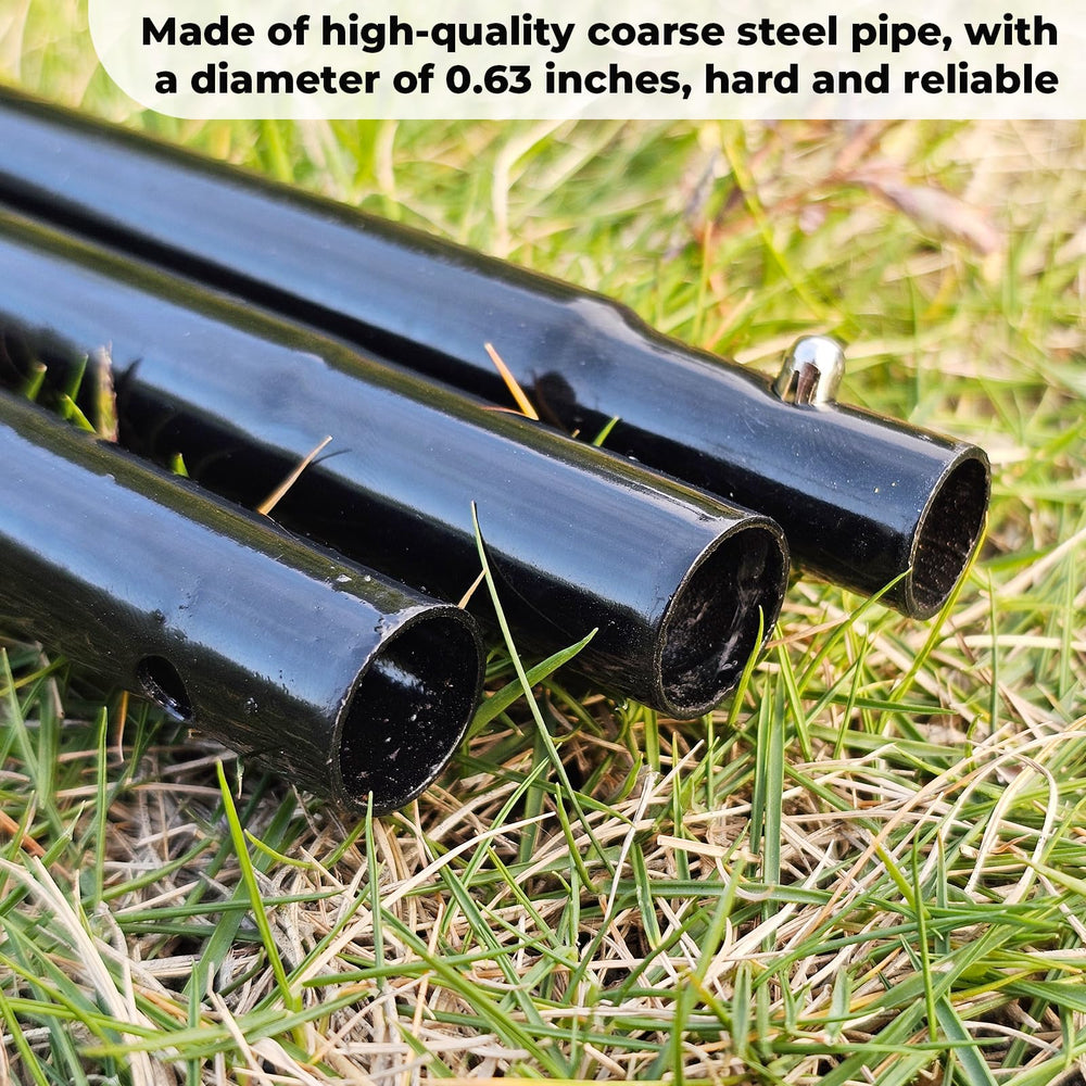 JPOIP disassembled three-piece stake parts for compact transport and quick tool-free assembly