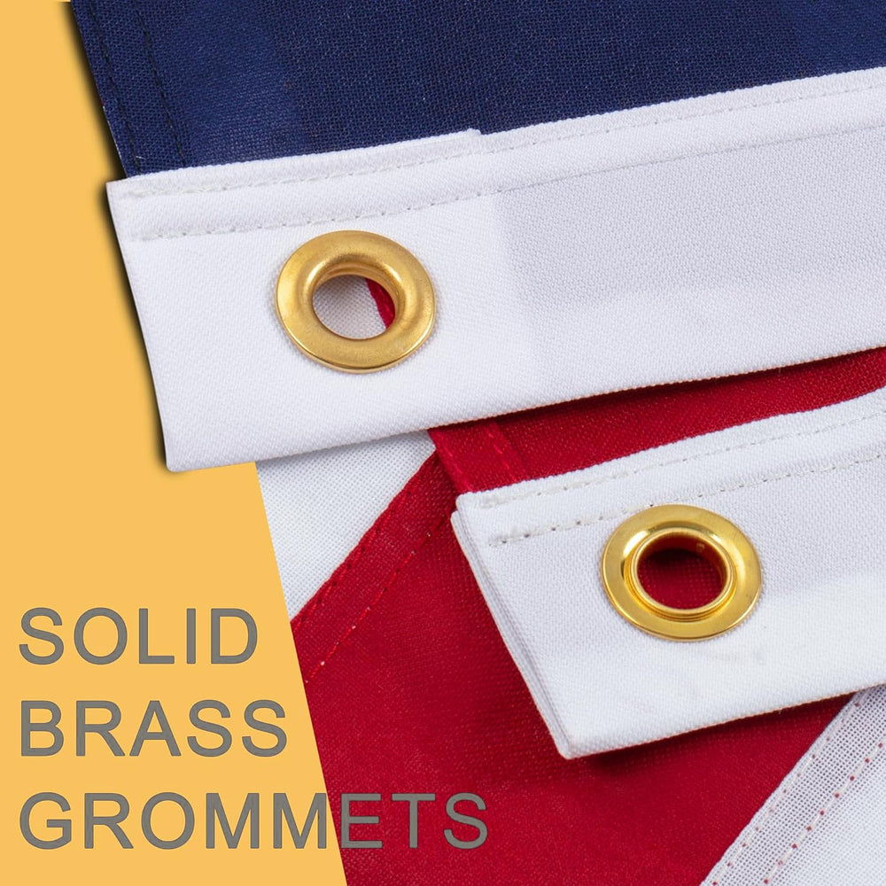 JPorton flag canvas heading with brass grommets, secure attachment benefit
