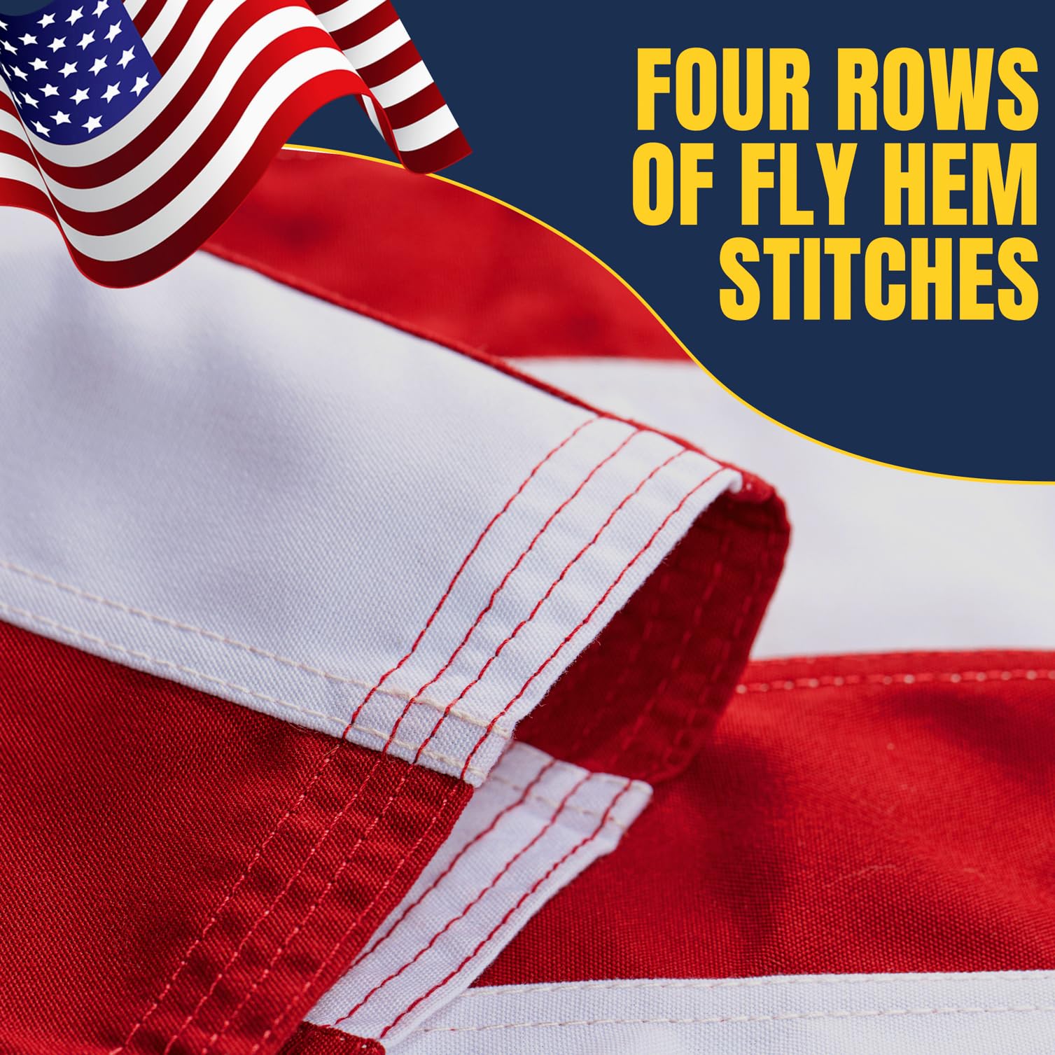 JPorton fly end four-row stitching detail preventing fray for long-lasting use