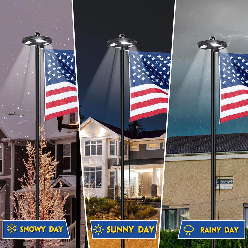 JPorton pole installed in yard showing scale and professional outdoor presentation