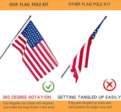 JPorton anti-wrap rotating rings close view preventing flag tangling