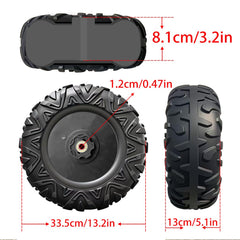 JRRXM close-up of alligator tread pattern highlighting improved traction and wear resistance