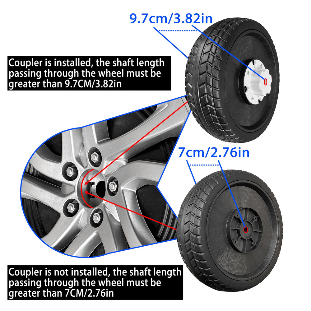 JRRXM wheel mounted with 6-plum-blossom coupler demonstrating gearbox compatibility and secure fit
