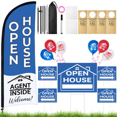 Jsngbse large double-sided flag with poles showing property branding and improved street visibility