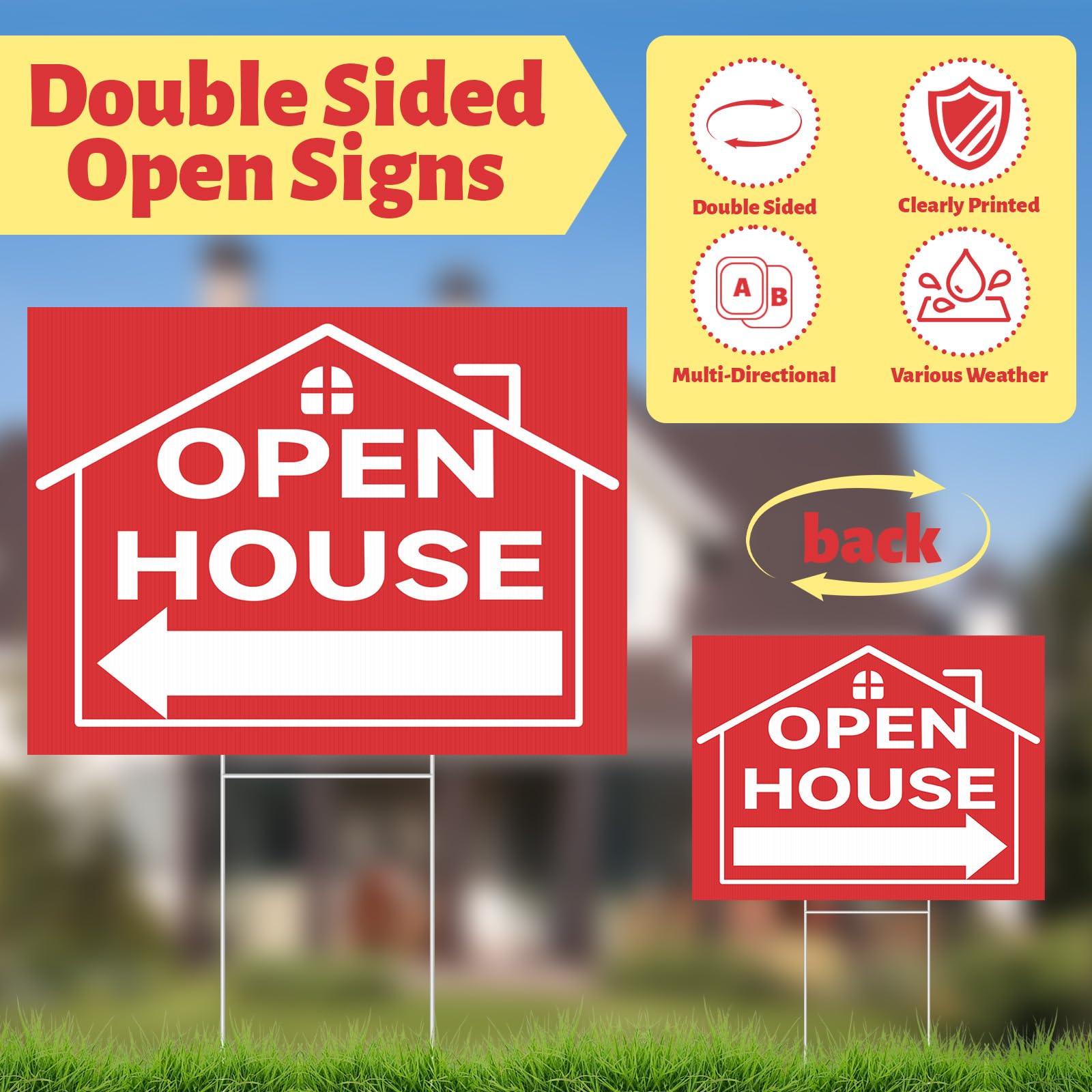 Jsngbse close-up of H-stake inserted into yard sign showing secure setup benefit