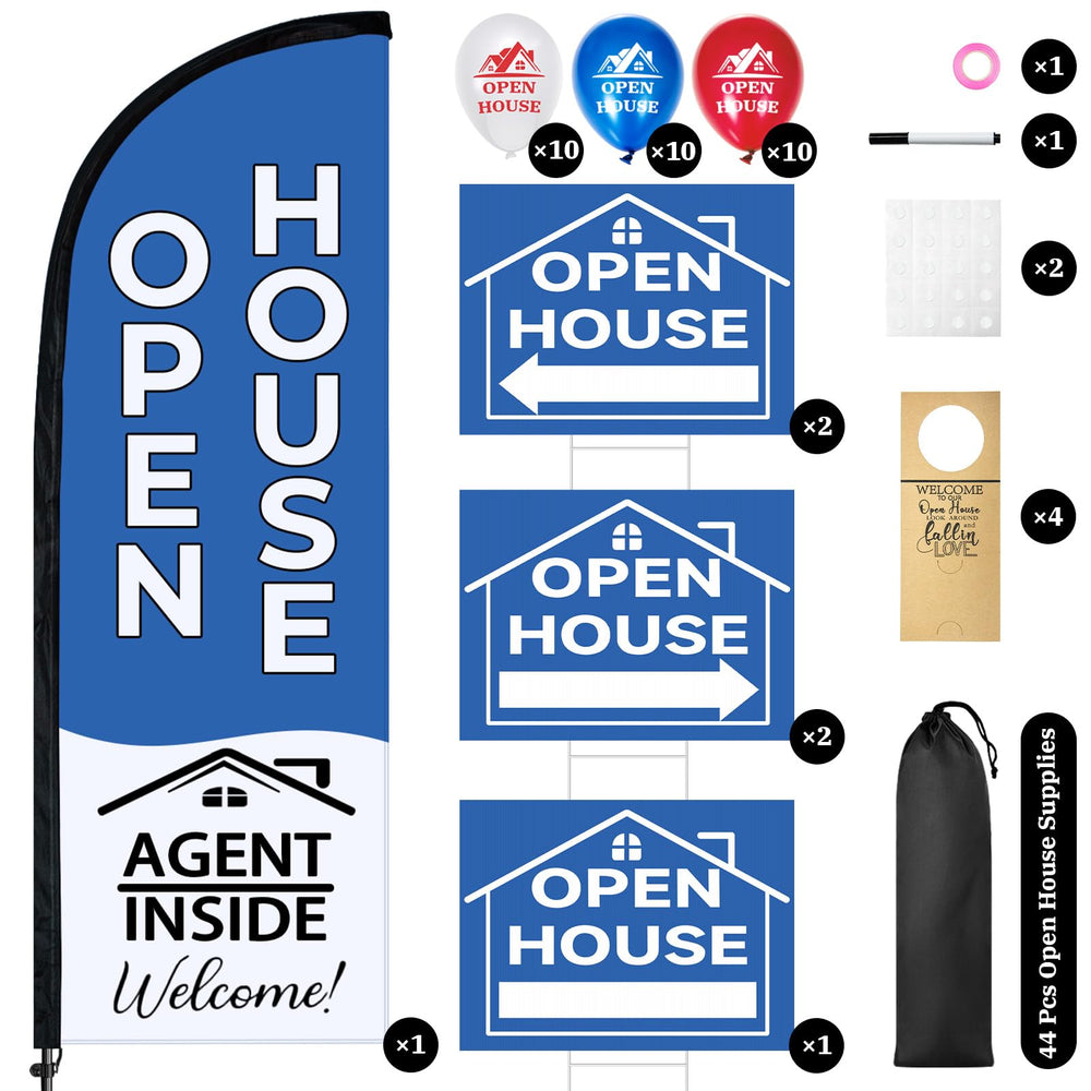 Jsngbse five double-sided yard signs with H-shaped stakes guiding buyers to the listing
