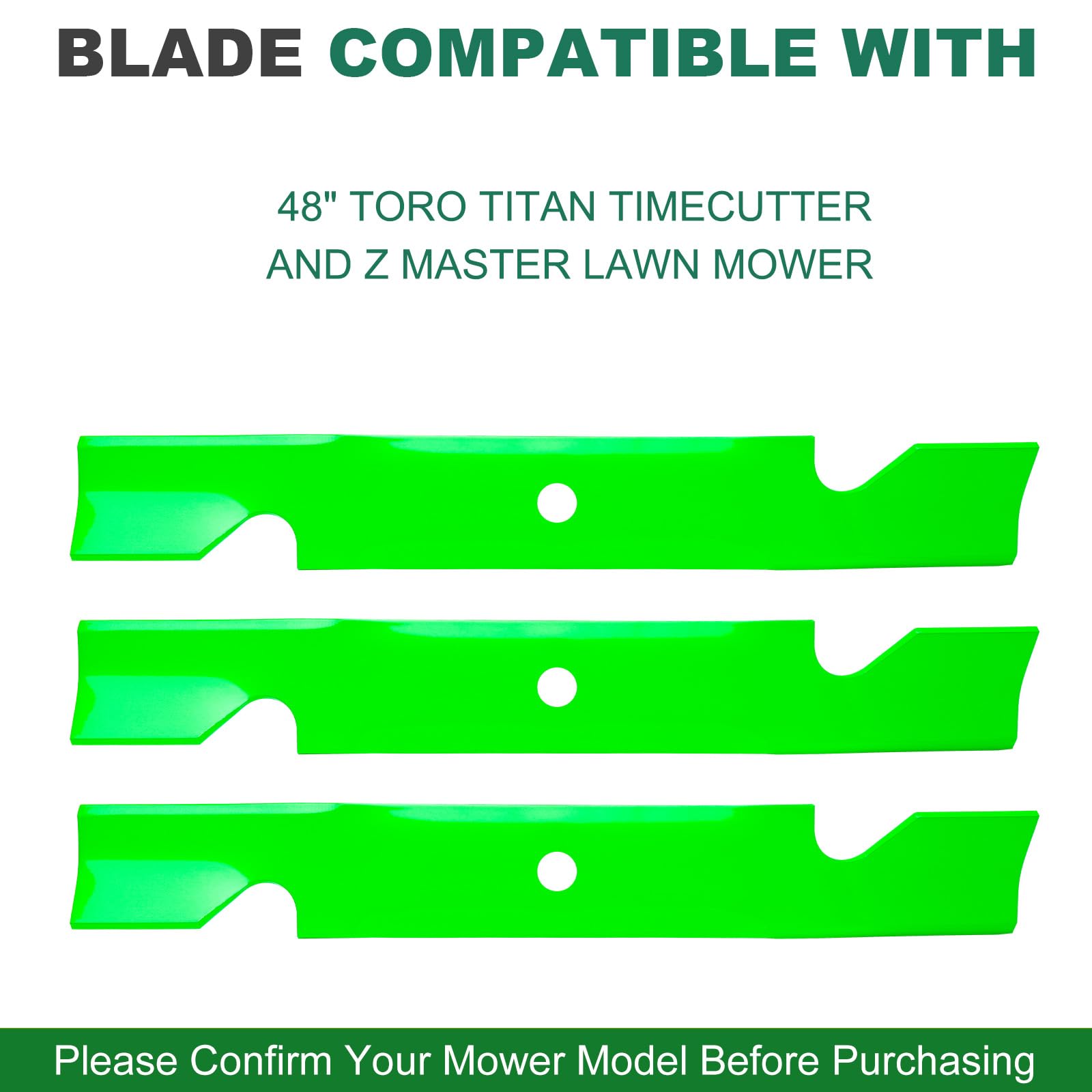 JSXDNWYJ blade installed on a 48-inch Toro deck for immediate compatibility