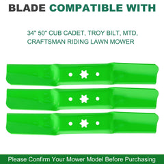 JSXDNWYJ blade installed on a 50-inch deck demonstrating correct placement