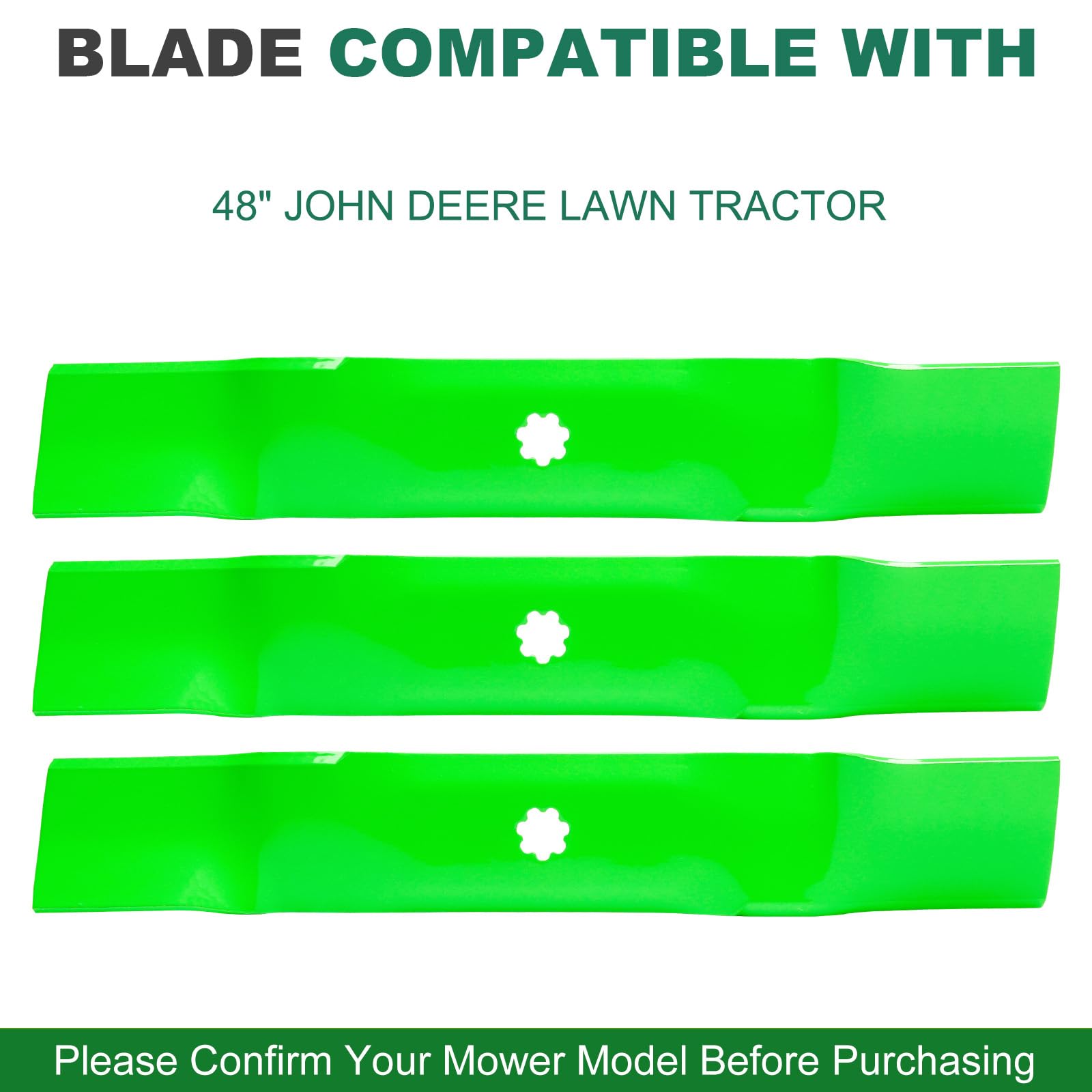 JSXDNWYJ blade side profile displaying 1-3/16 inch lift for correct deck airflow