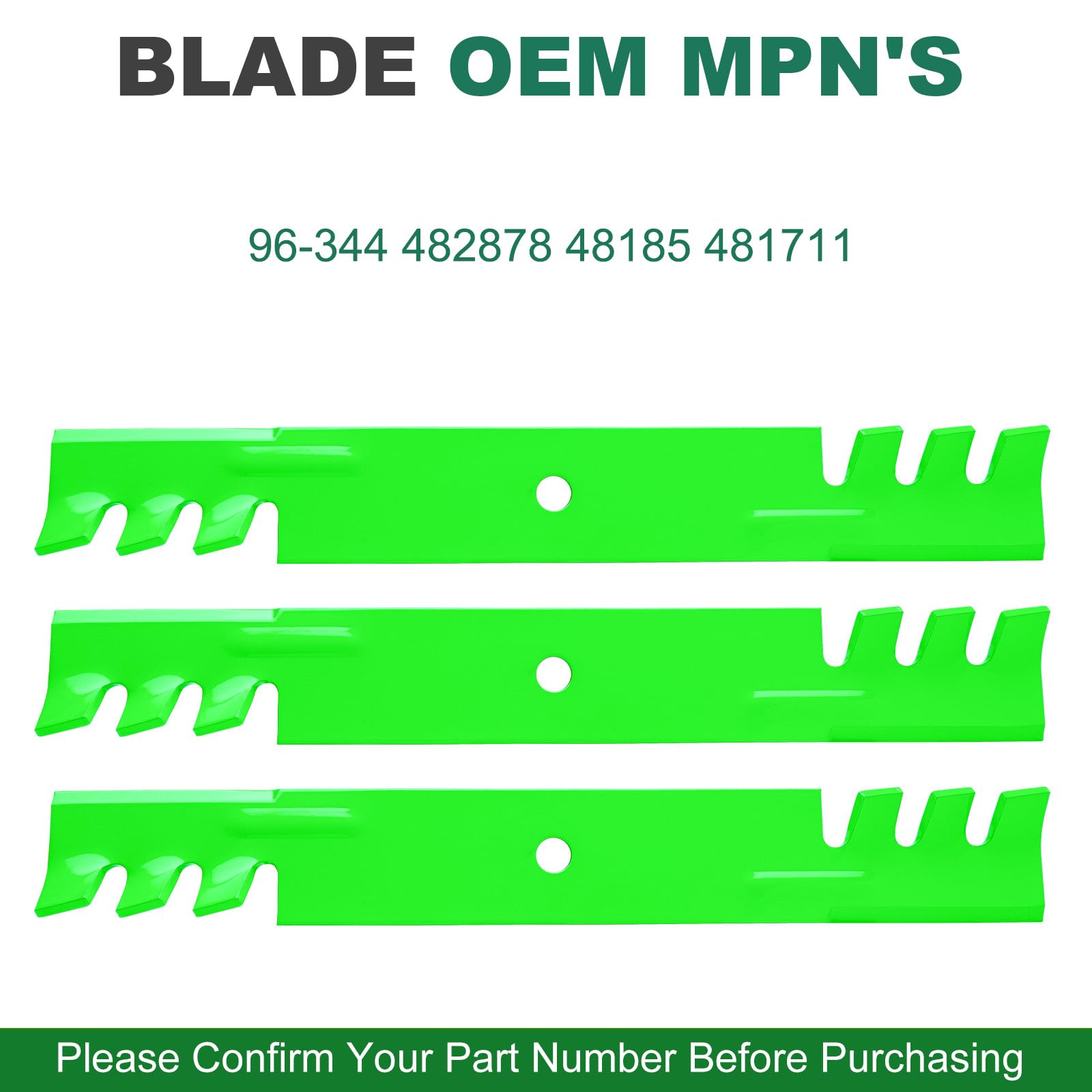 JSXDNWYJ blade tip bevel detail for durable bite and cleaner mowing benefit