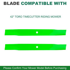 JSXDNWYJ blades mounted on a 42-inch mower deck for correct fitment