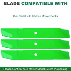 JSXDNWYJ blades installed under a 60 inch deck demonstrating ready-to-use replacement