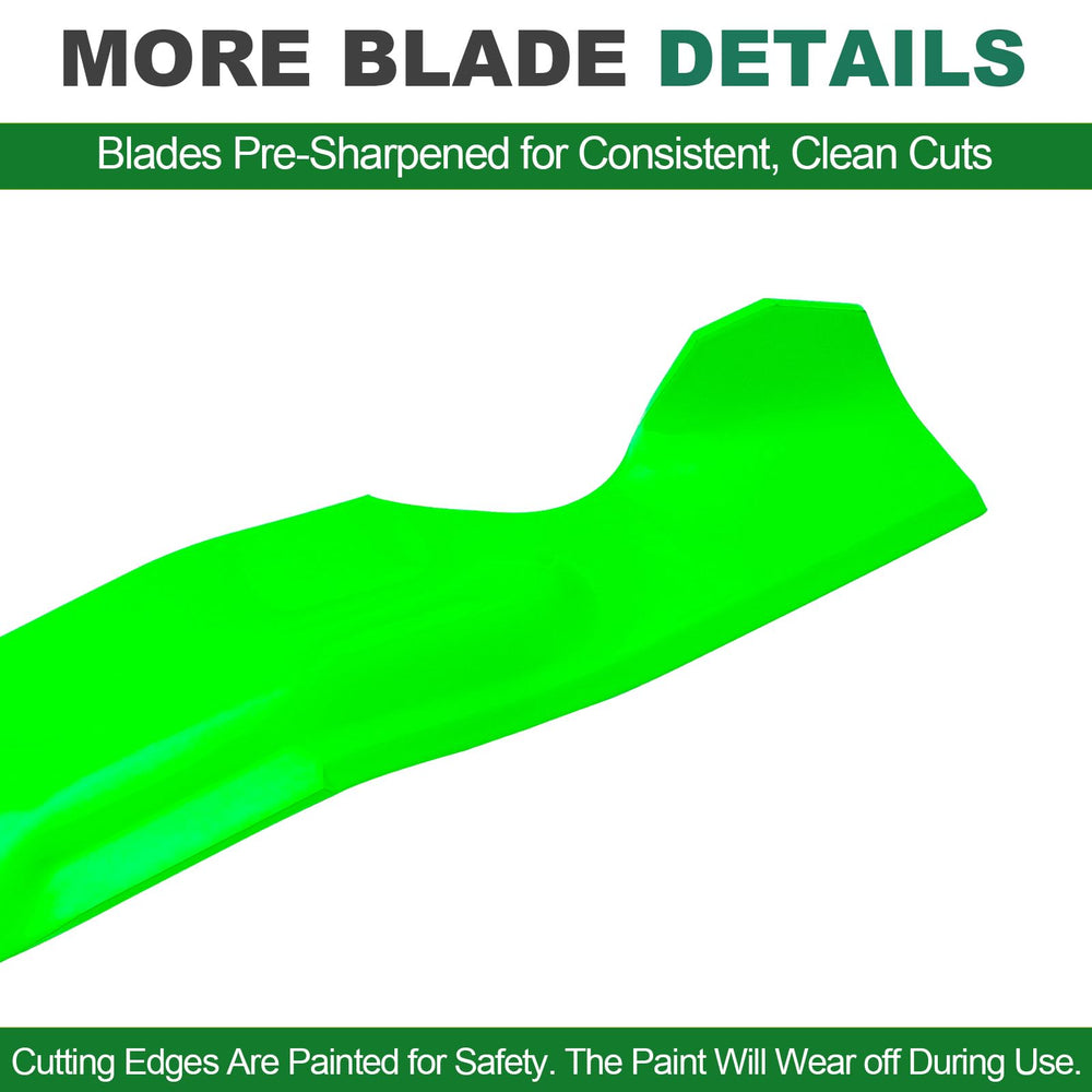 JSXDNWYJ blades installed on mower deck demonstrating easy direct replacement