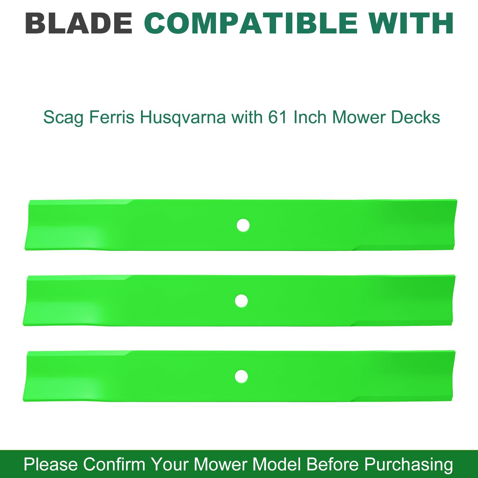 JSXDNWYJ blades installed on 61-inch deck showing improved airflow