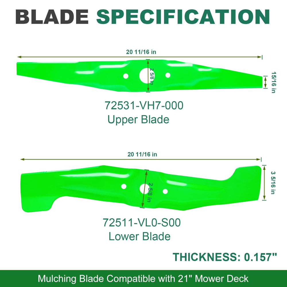 JSXDNWYJ close-up of blade edge profile illustrating sharpness and improved mulching benefit