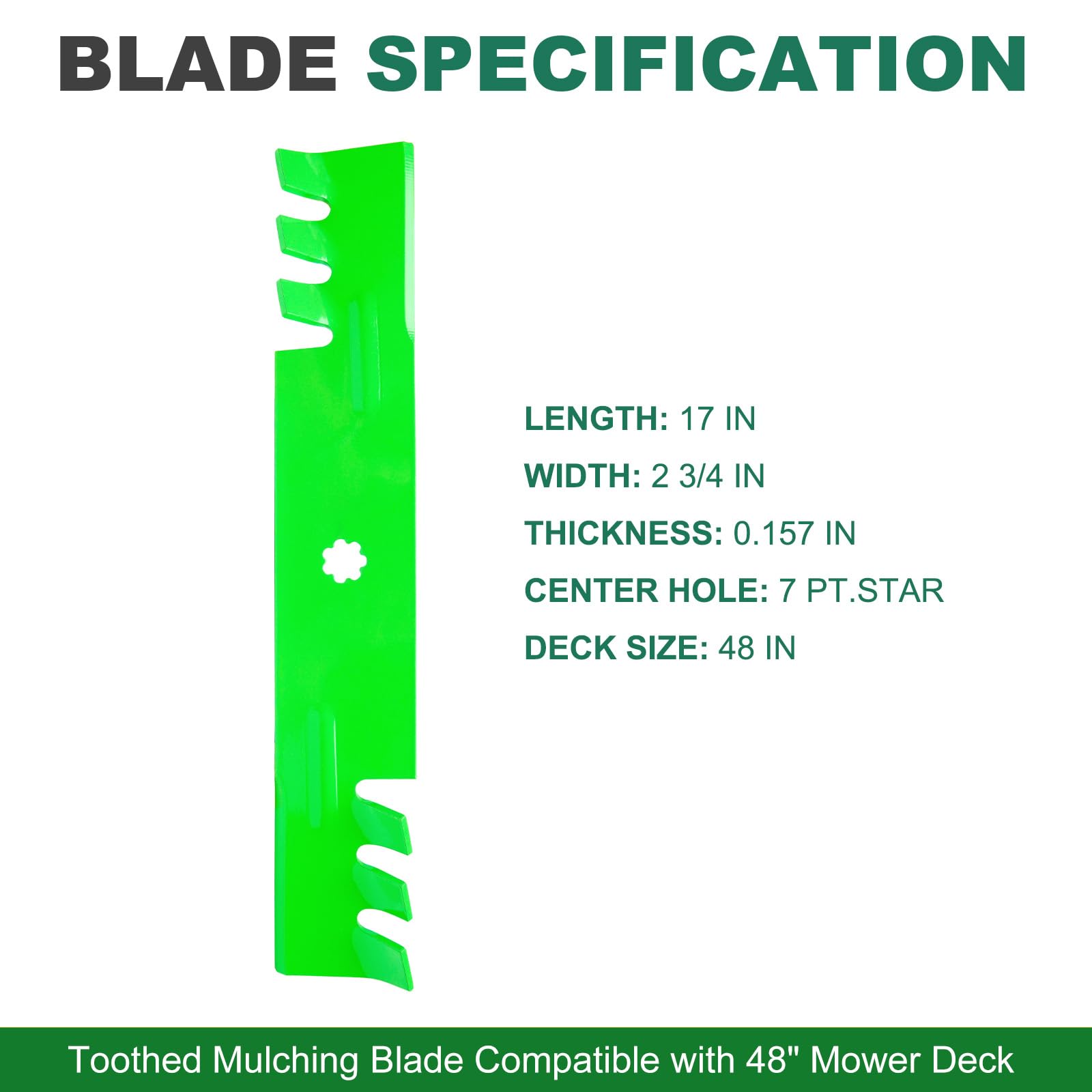 JSXDNWYJ close-up toothed edge for improved mulching performance