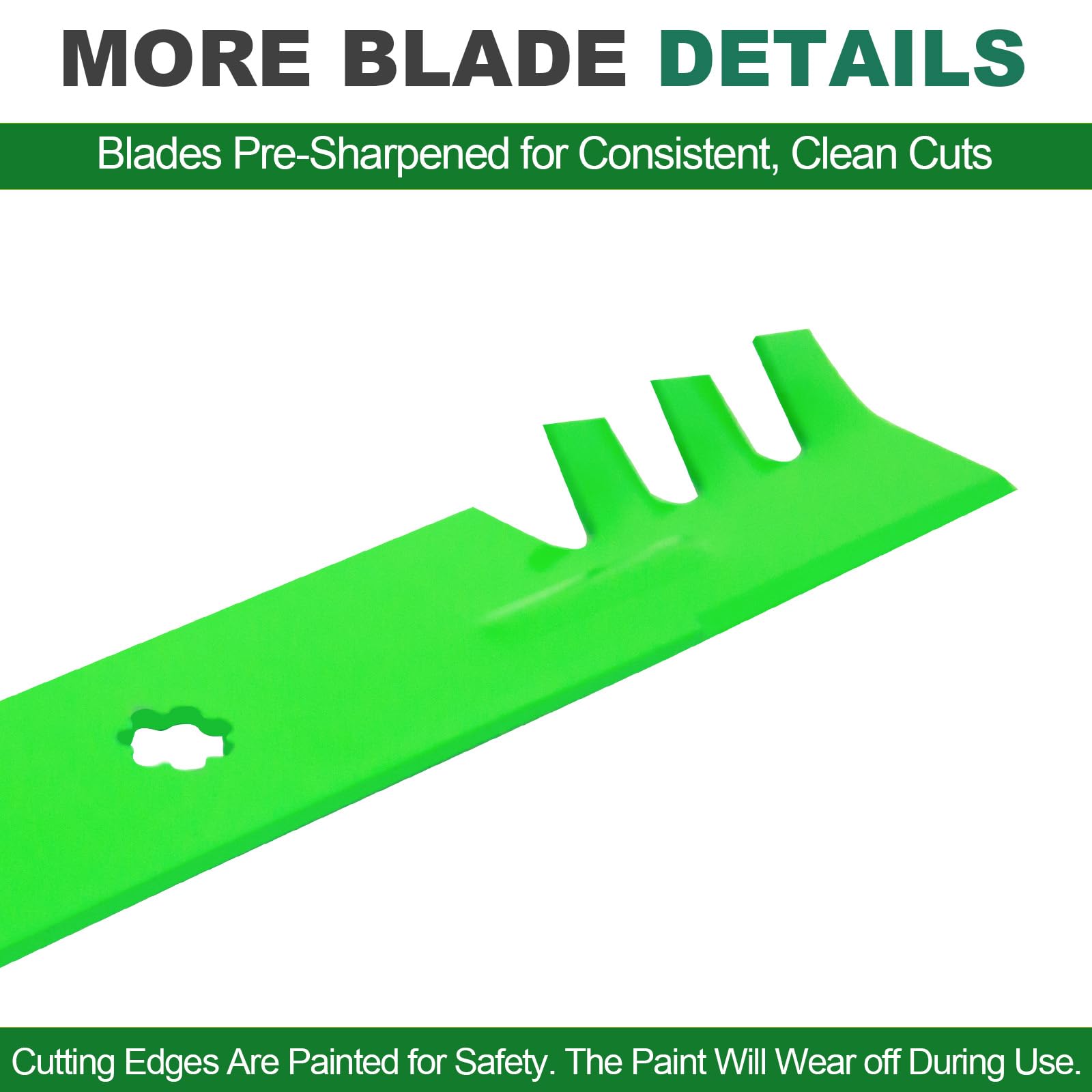 JSXDNWYJ blades alongside ruler showing 17-inch blade length accuracy