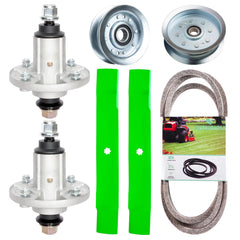 JSXDNWYJ front packaging showing full 42-inch deck rebuild kit and included parts benefit: easy ordering