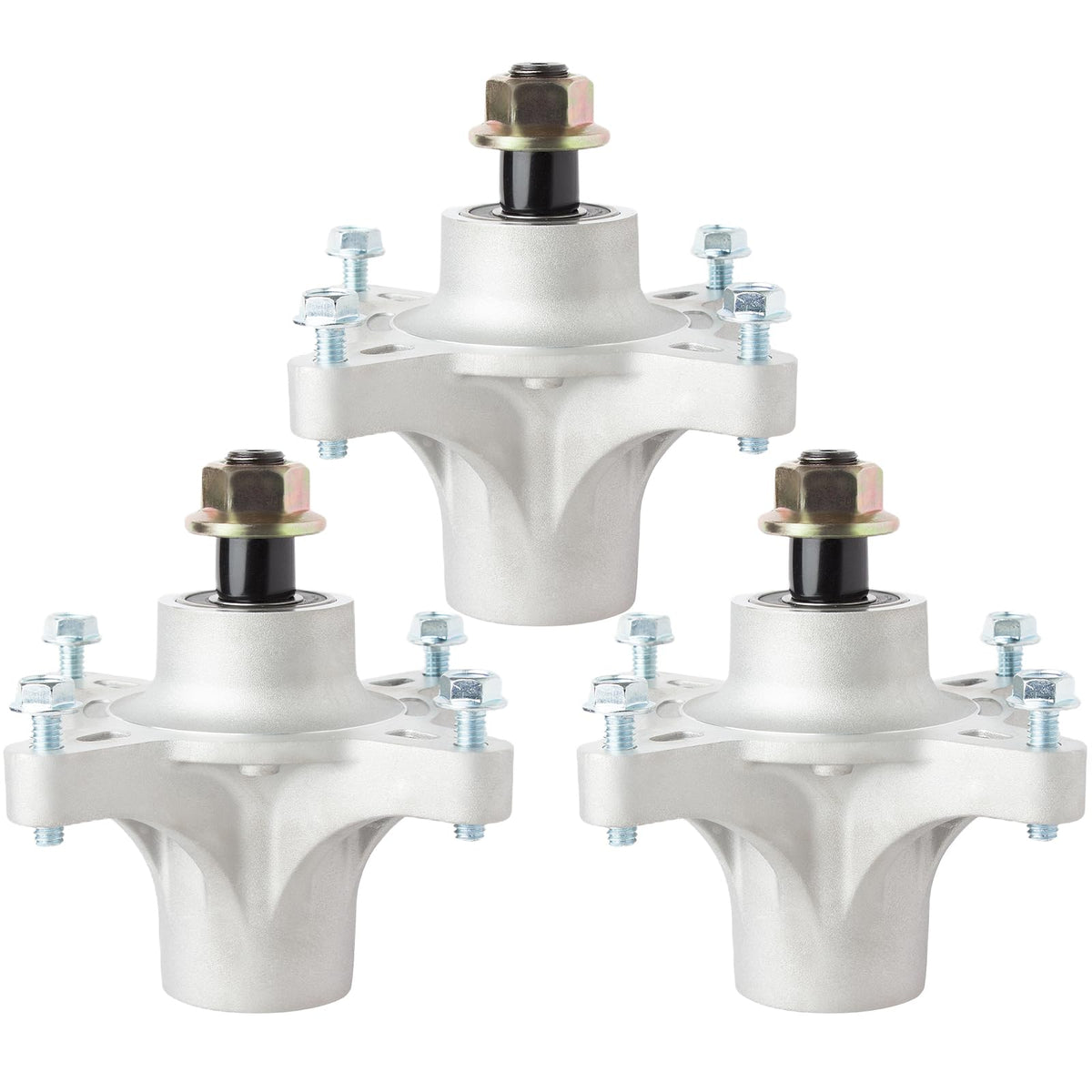 JSXDNWYJ front view of three spindle assemblies showing durable construction and fit
