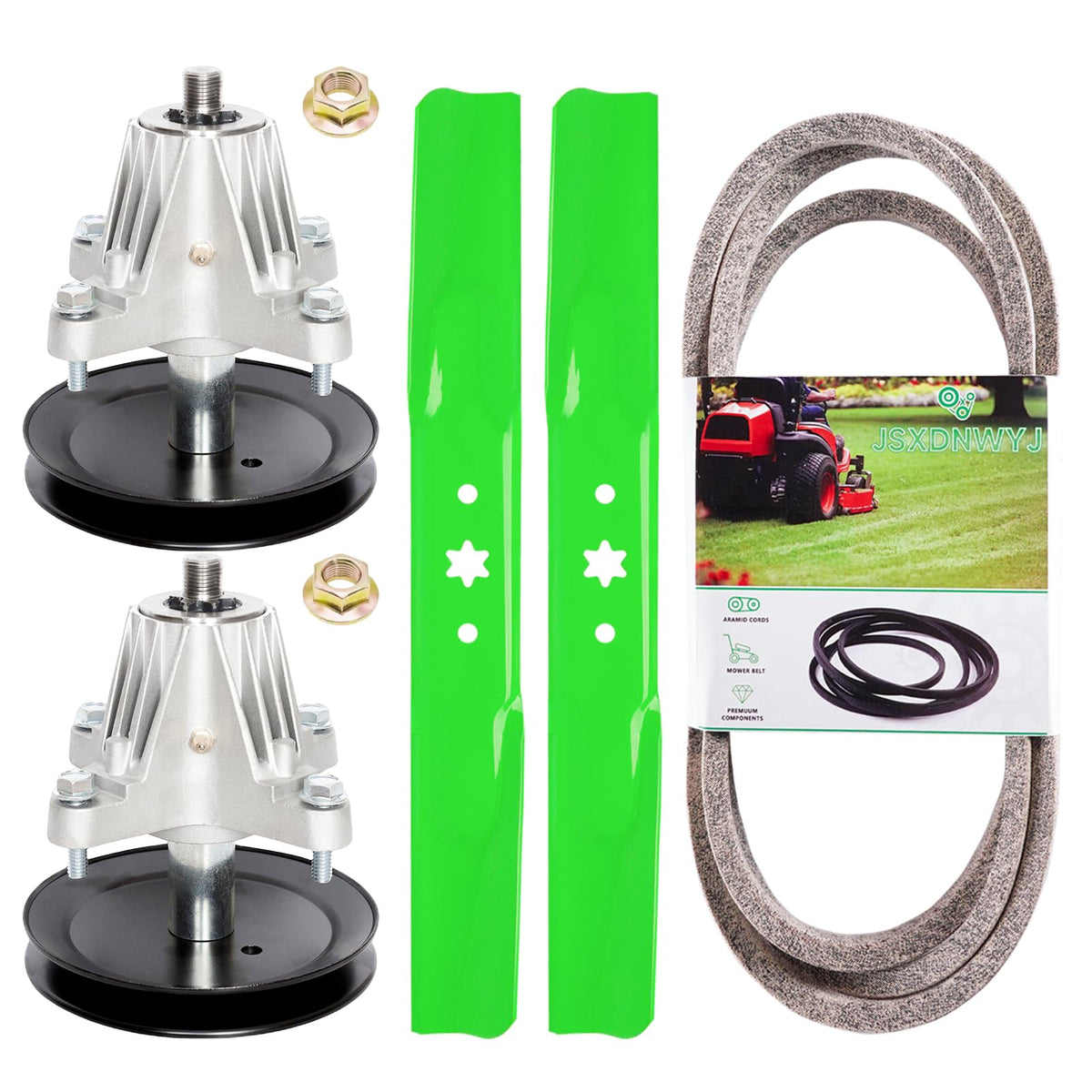 JSXDNWYJ front-packaging showing full 42-inch deck rebuild kit and benefit of complete replacement