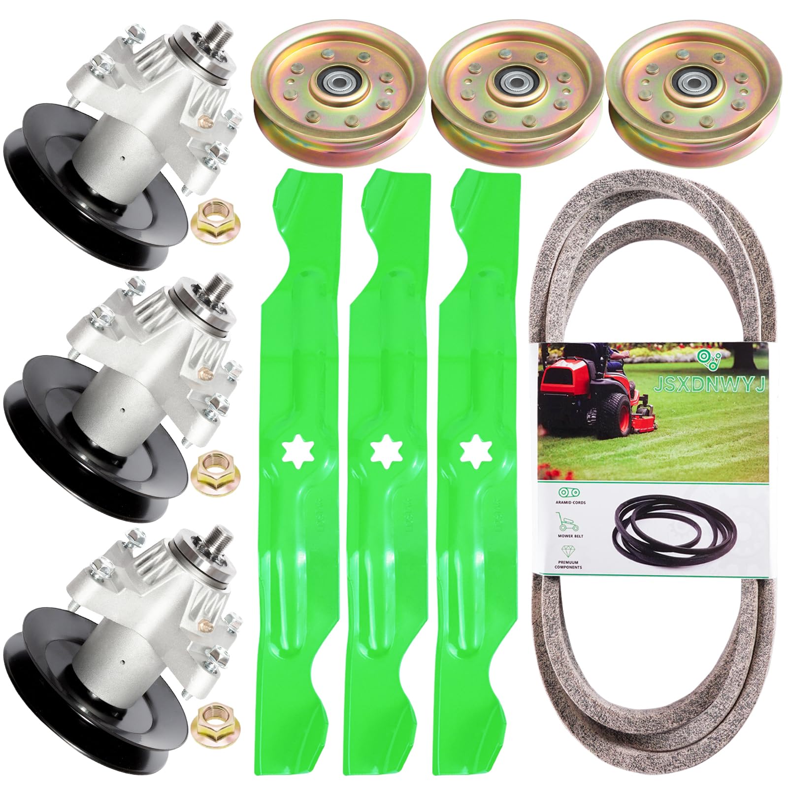 JSXDNWYJ front packaging showing full 50-inch deck rebuild kit, simplifies buying