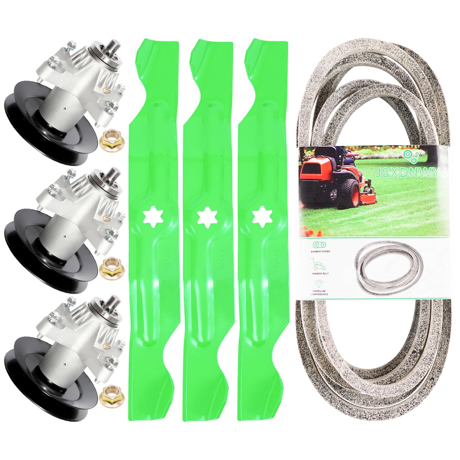 JSXDNWYJ front packaging showing complete 50-inch deck rebuild kit benefits