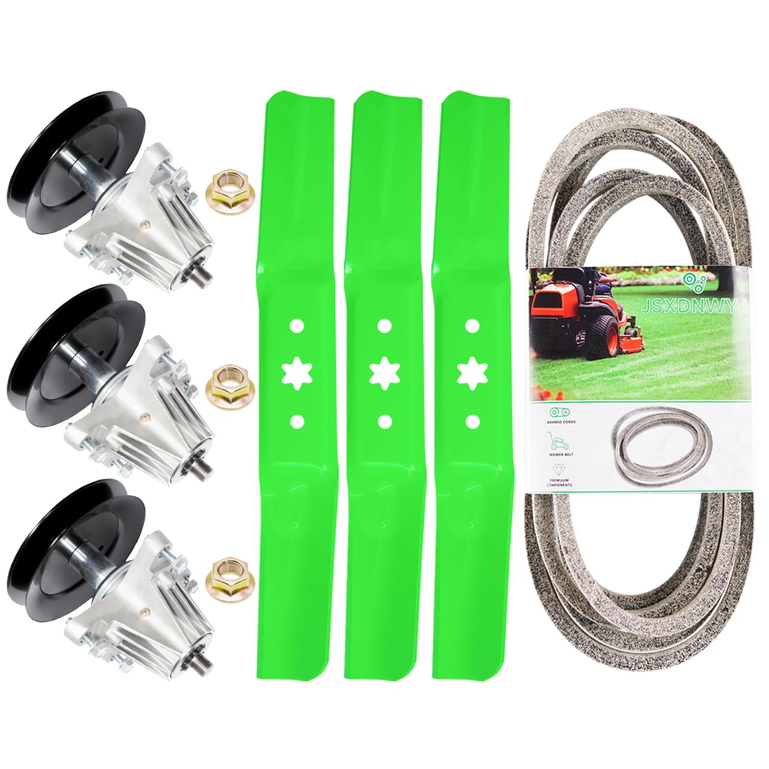JSXDNWYJ front packaging showing complete 54-inch deck rebuild kit benefits