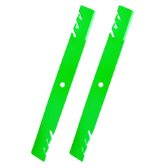 JSXDNWYJ front view of two mulching blades showing fit and ready-to-install benefit
