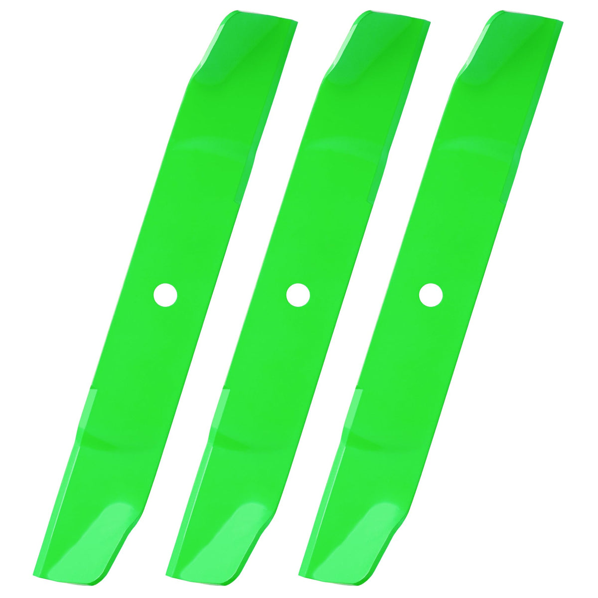 JSXDNWYJ front view of three 60-inch mulching blades showing compatibility and fit