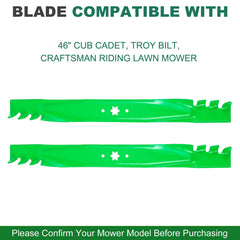 JSXDNWYJ blade mounted on 46-inch deck demonstrating correct fit and secure installation benefit