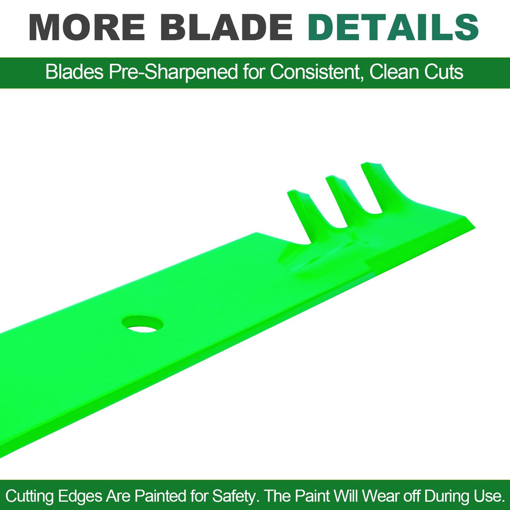 JSXDNWYJ blade installed on mower deck showing restored performance benefit