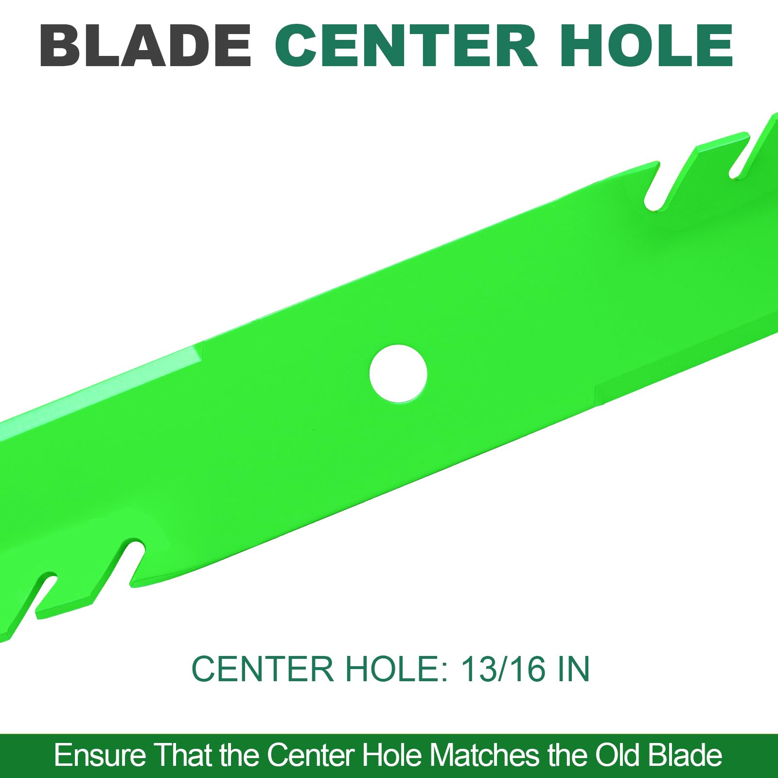 JSXDNWYJ blade installed on a John Deere 48 inch deck demonstrating fit
