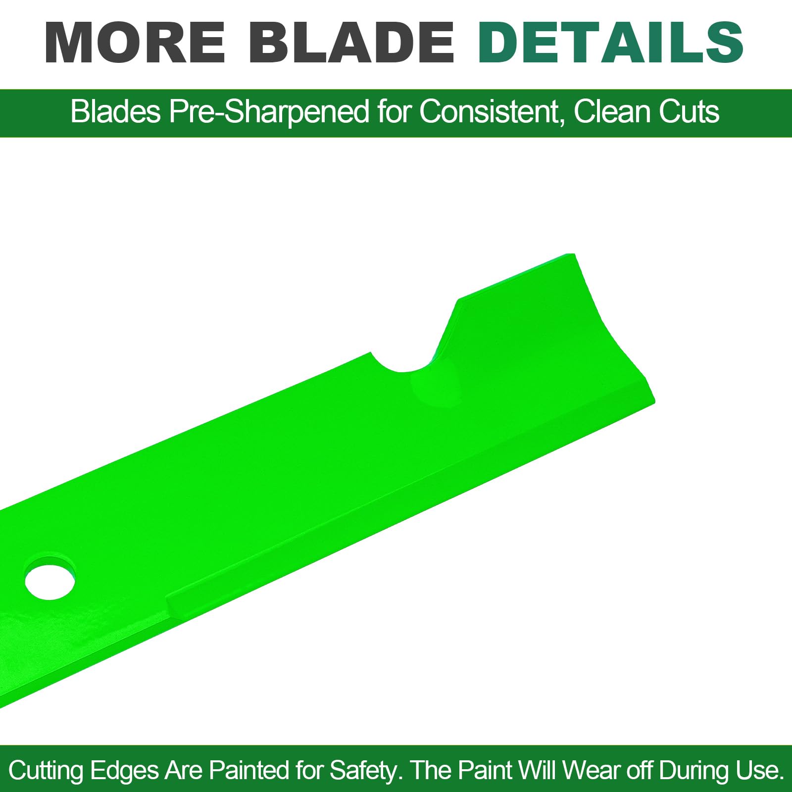 JSXDNWYJ blade installed on a mower deck demonstrating fit and reduced vibration