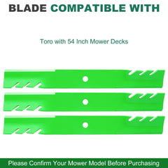 JSXDNWYJ blade installed on Toro 54-inch deck demonstrating correct fit and balance
