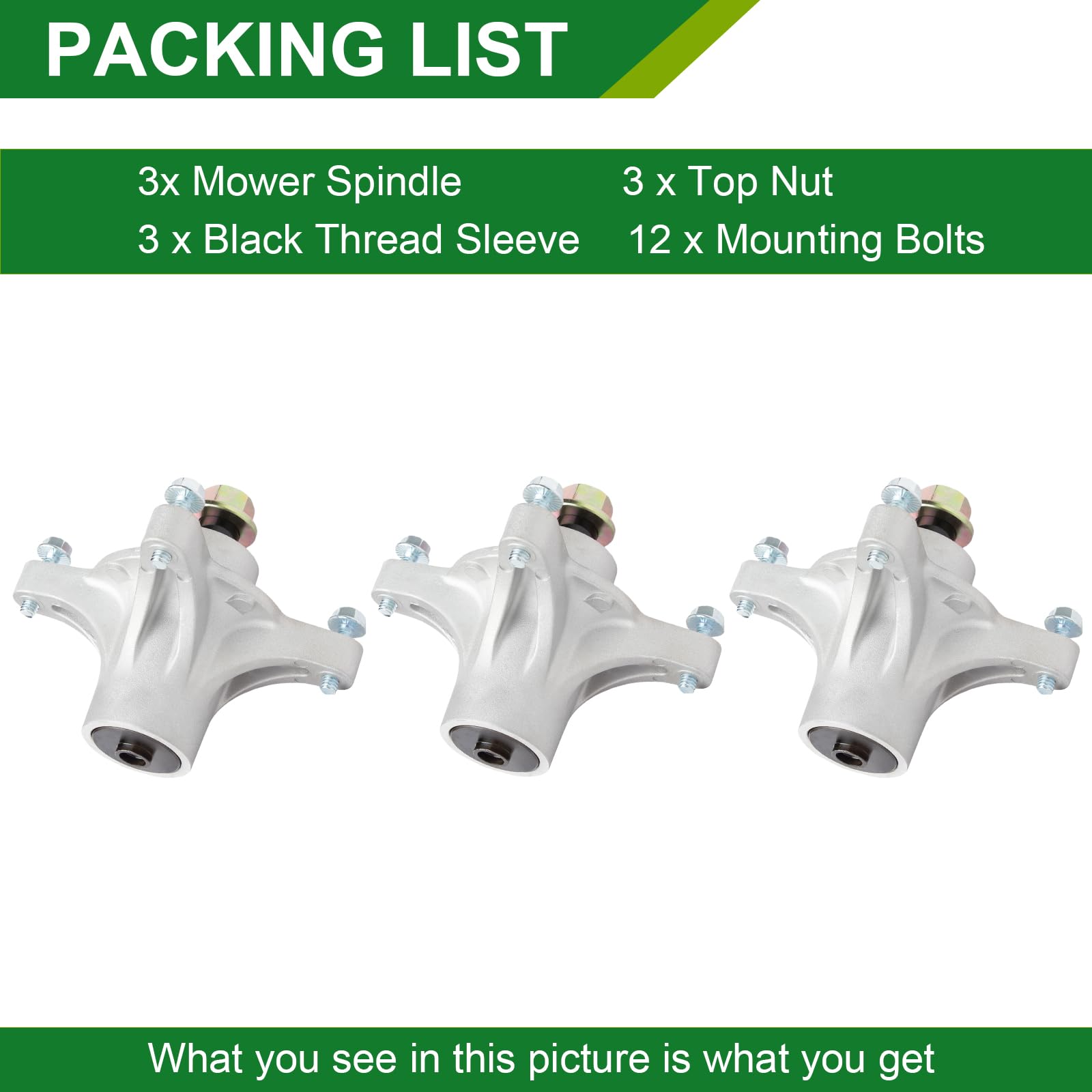 JSXDNWYJ packaged spindles with included hardware for immediate replacement